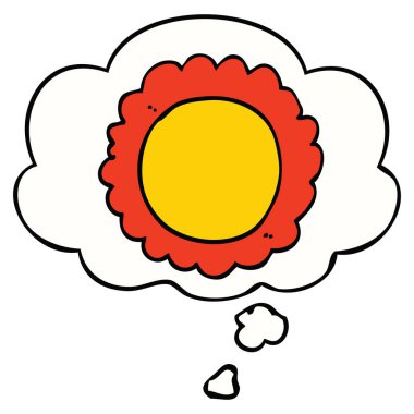 karikatür çiçek ve düşünce balonu