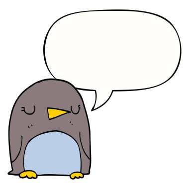 çizgi film penguen ve konuşma balonu