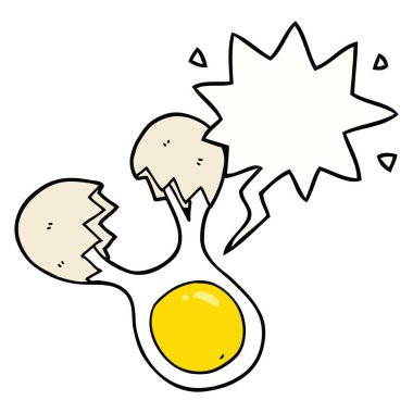 karikatür yumurta ve konuşma balonu kırık