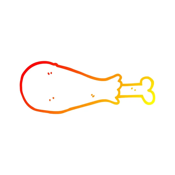 Meleg színátmenet vonal rajz karikatúra csirke láb — Stock Vector