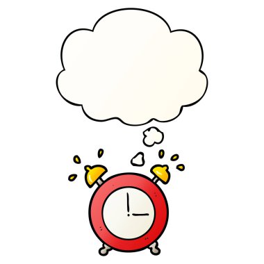 çalar saat ve pürüzsüz degrade tarzında düşünce balonu