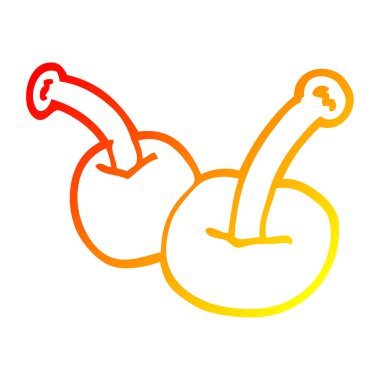 sıcak degrade çizgi çizim karikatür kiraz