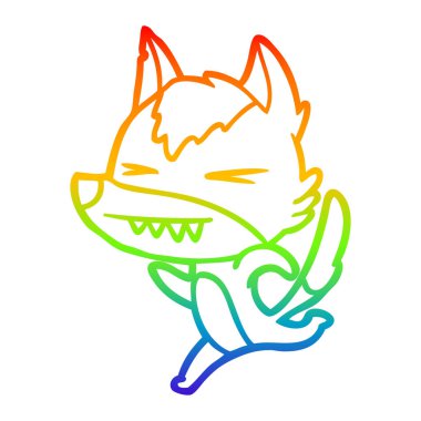 gökkuşağı degrade çizgi çizim kızgın kurt çalışan