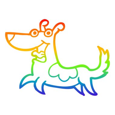 gökkuşağı gradyan çizgi çizim mutlu köpek karikatür