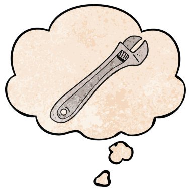 karikatür spanner ve grunge doku desen sty düşünce balonu