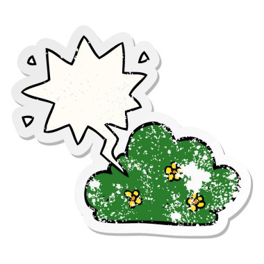 karikatür çit ve konuşma balonu sıkıntılı etiket