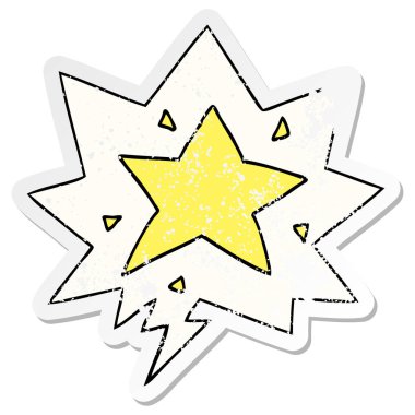 karikatür yıldızı ve konuşma balonu sıkıntılı etiket