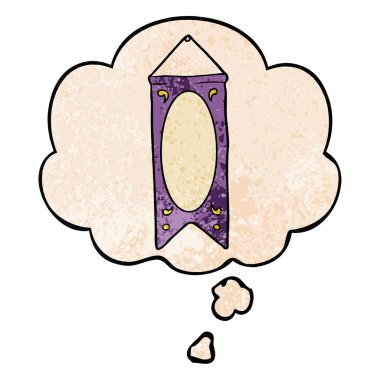 karikatür muhteşem afiş ve grunge doku patter düşünce balonu