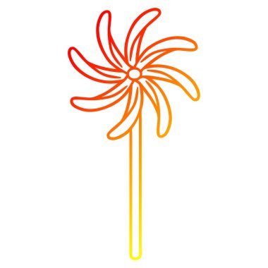 sıcak degrade çizgi çizim oyuncak yel değirmeni 