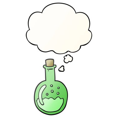 çizgi film iksiri ve pürüzsüz degrade tarzında düşünce balonu