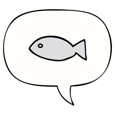 karikatür balık sembolü ve konuşma balonu