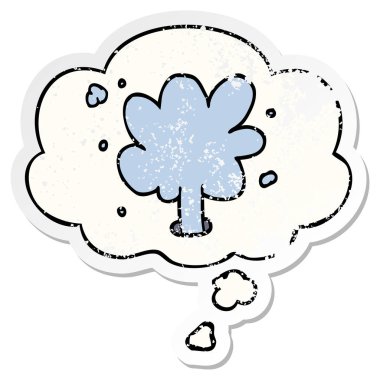 karikatür su ve sıkıntılı yıpranmış s olarak kabarcık düşünce spouting