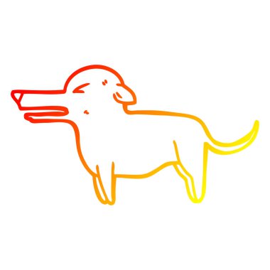 sıcak degrade çizgi çizim karikatür köpek