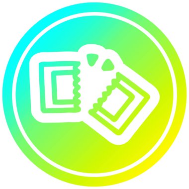 soğuk degrade spektrumda film bilet dairesel