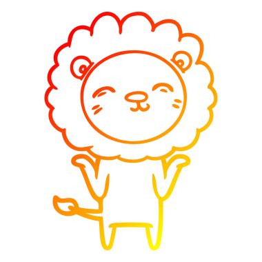 sıcak degrade çizgi çizim karikatür aslan