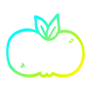 soğuk degrade çizgi çizim karikatür elma