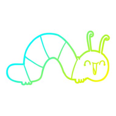 soğuk degrade çizgi çizim karikatür mutlu tırtıl