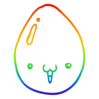 gökkuşağı degrade çizgi çizim karikatür yumurta