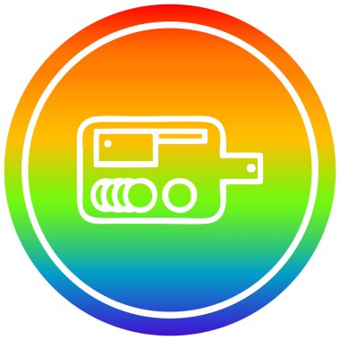 gökkuşağı spektrumlu doğrama tahtası dairesel