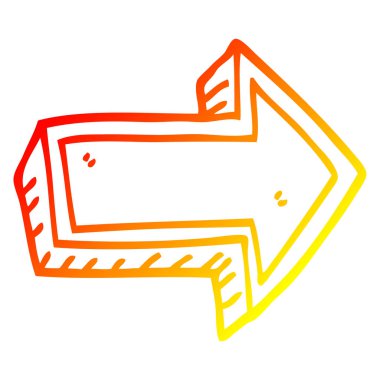 sıcak degrade çizgi çizim karikatür ok