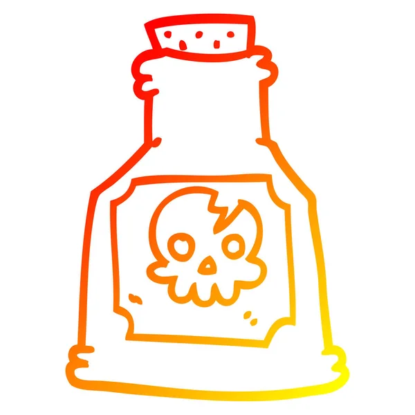 Linha gradiente quente desenho veneno desenhos animados em uma garrafa —  Vetores de Stock