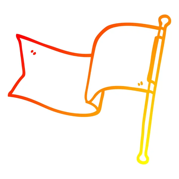 Warme Gradientenlinie Zeichnung Cartoon rote Flagge — Stockvektor