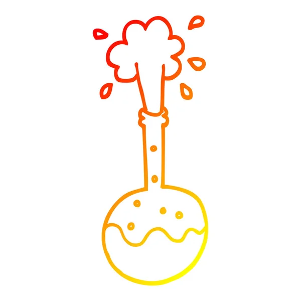 Linha gradiente quente desenho desenho desenho animado ebulição ciência beaker — Vetor de Stock