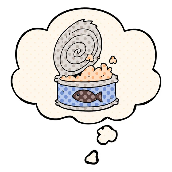 çizgi film konserve gıda ve çizgi roman tarzında düşünce balonu