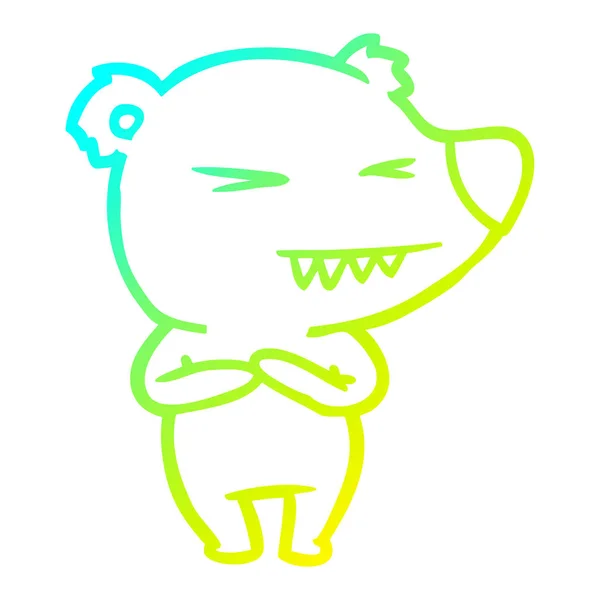 Studená přechodová linie kreslení rozhněvaný lední medvěd — Stockový vektor