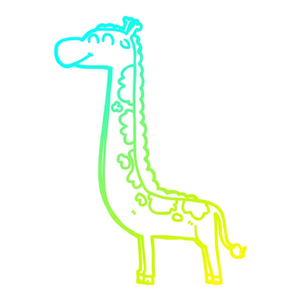 Soğuk degrade çizgi çizim karikatür zürafa — Stok Vektör