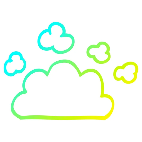 Κρύα γραμμή ντεγκραντέ σχέδιο καρτούν καιρού σύννεφο — Διανυσματικό Αρχείο