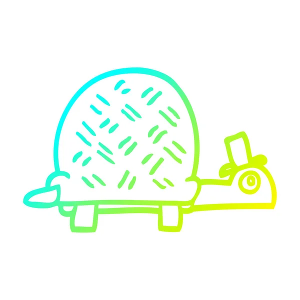 Koude gradiënt lijntekening cartoon grappige Tortoise — Stockvector