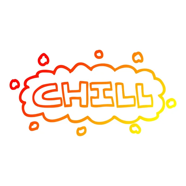 Warme Gradientenlinie Zeichnung Cartoon Chill Symbol — Stockvektor