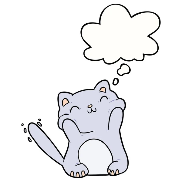 Cartoon cat and thought bubble — Stock Vector