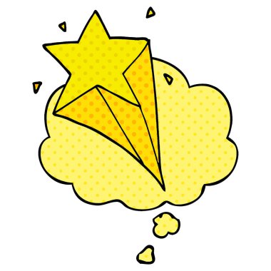 çizgi film yıldızı ve çizgi roman tarzında düşünce balonu