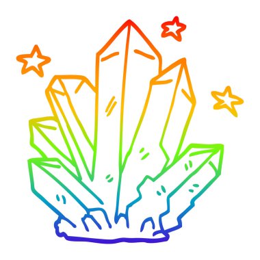 gökkuşağı gradyan çizgi çizim karikatür sihirli kristal