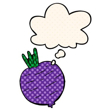 çizgi roman tarzında karikatür sebze ve düşünce balonu