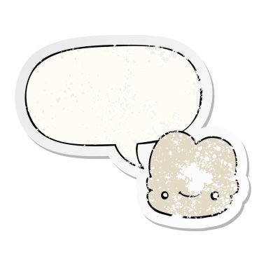 karikatür bulut ve konuşma balonu sıkıntılı etiket