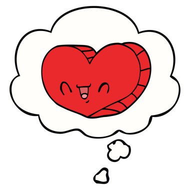 çizgi film aşk kalp ve düşünce balonu