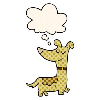 çizgi film köpek ve çizgi roman tarzında düşünce balonu