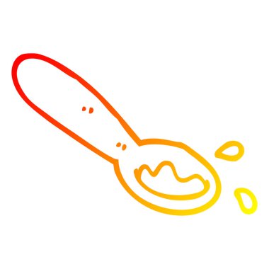 sıcak degrade çizgi çizim karikatür gıda kepçe