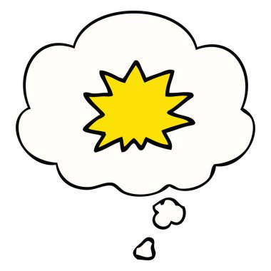 karikatür patlama ve düşünce balonu