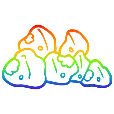 gökkuşağı gradyan çizgi çizim karikatür kayalar