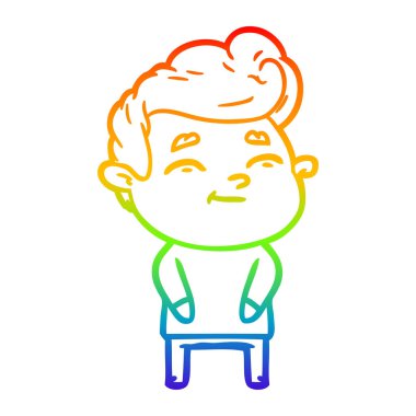 gökkuşağı degrade çizgi çizim mutlu karikatür adam