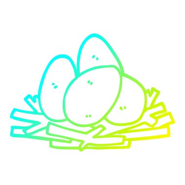 soğuk degrade çizgi çizim karikatür yumurta yuvada