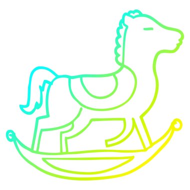 soğuk degrade çizgi çizim karikatür sallanan at