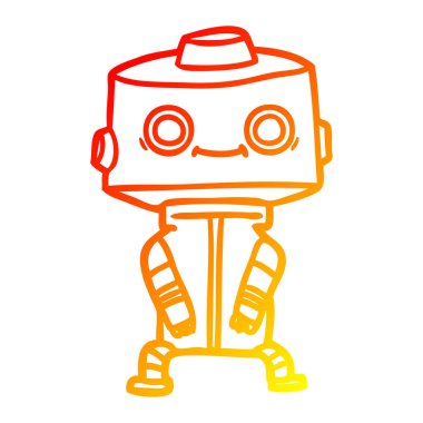sıcak degrade çizgi çizim karikatür robot