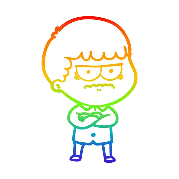 Regenboog kleurovergang lijntekening cartoon illustratie — Stockvector