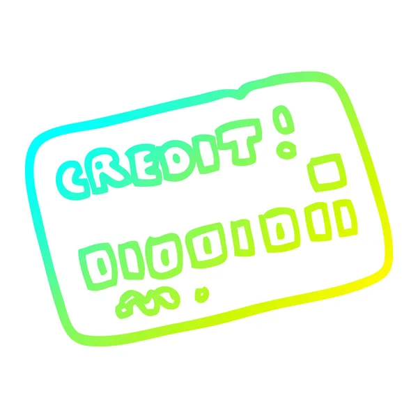 Koude gradiënt lijntekening cartoon creditcard — Stockvector