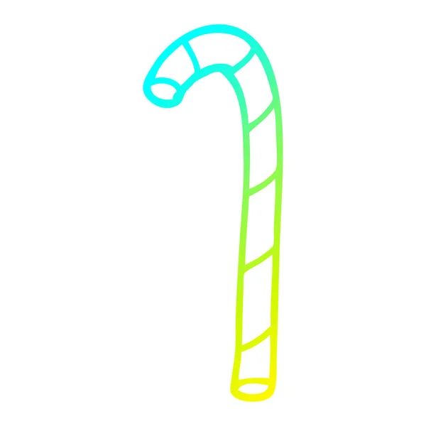 Kall gradient linje ritning tecknad godis sockerrör — Stock vektor
